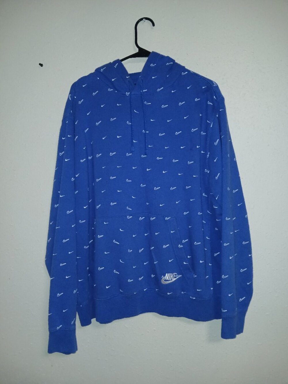 nike blue all over print hoodie size XL